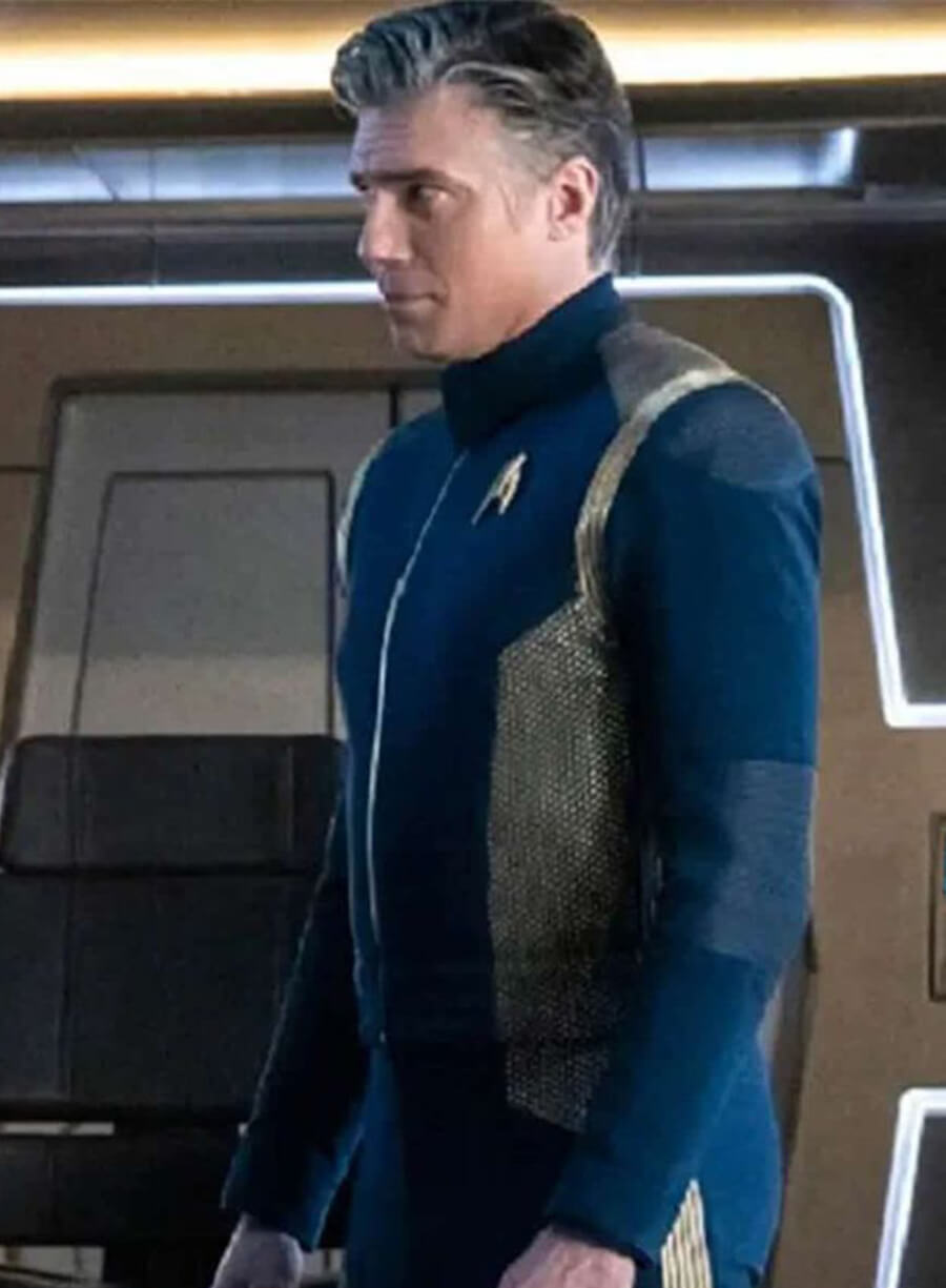 Harpoon Captain Christopher Pike Inspired Blue Wool Jacket - Star Trek 2022 Style