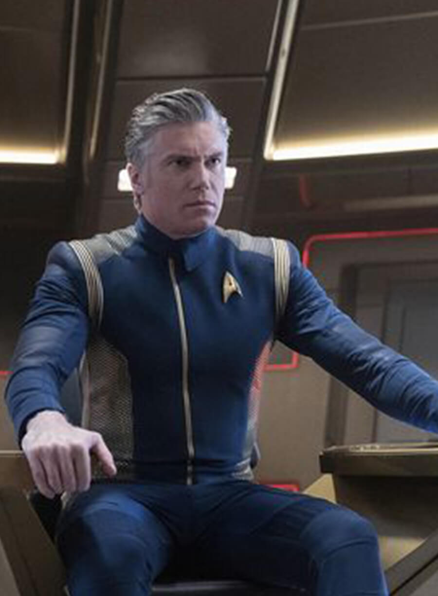 Harpoon Captain Christopher Pike Inspired Blue Wool Jacket - Star Trek 2022 Style