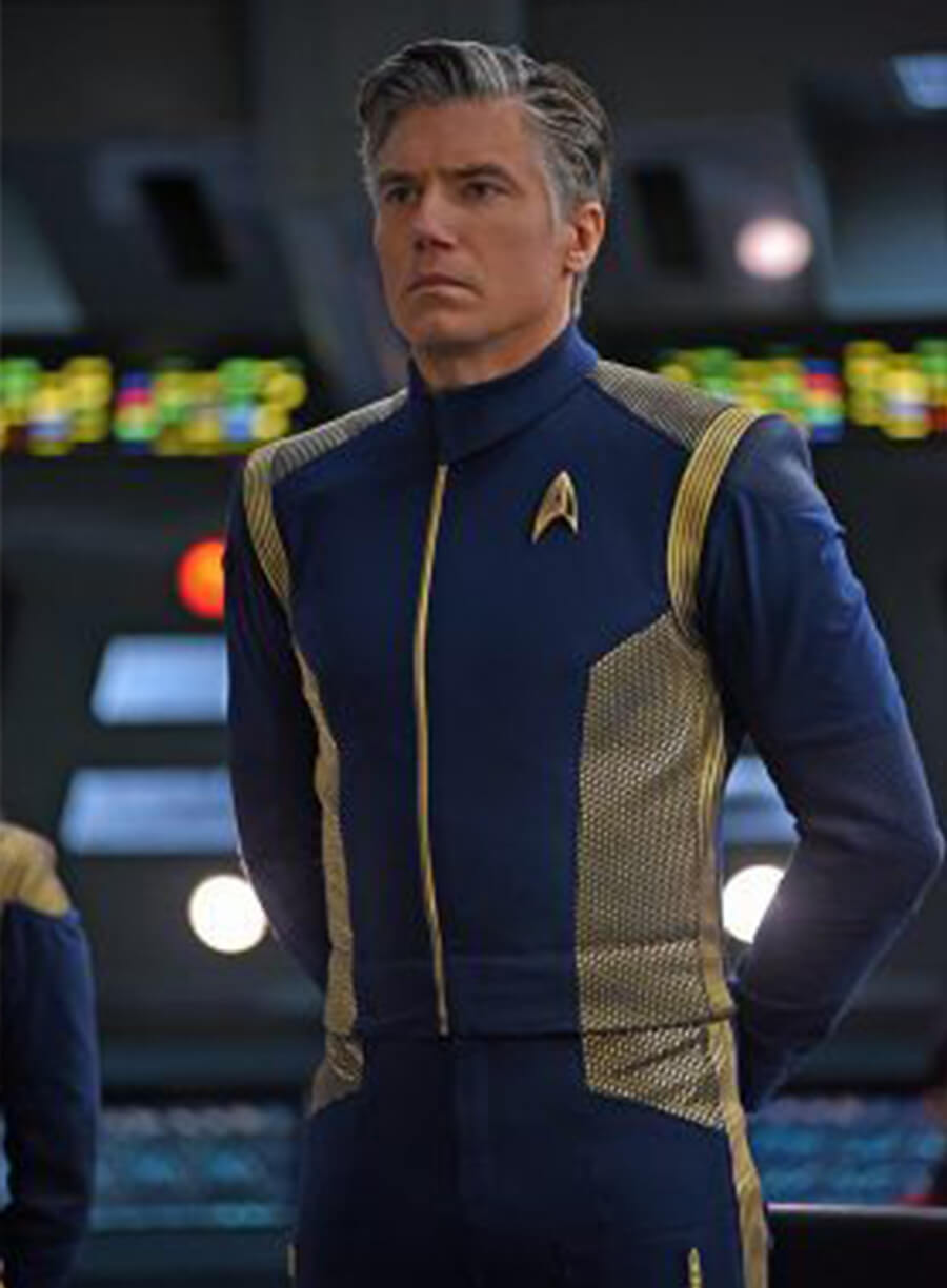 Harpoon Captain Christopher Pike Inspired Blue Wool Jacket - Star Trek 2022 Style