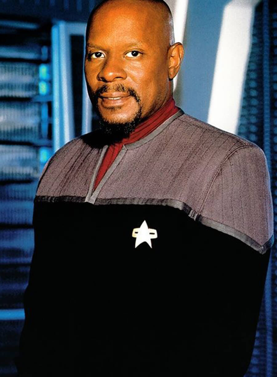 Harpoon Benjamin Sisko Inspired Black & Gray Leather Jacket - Star Trek Deep Space Nine Style