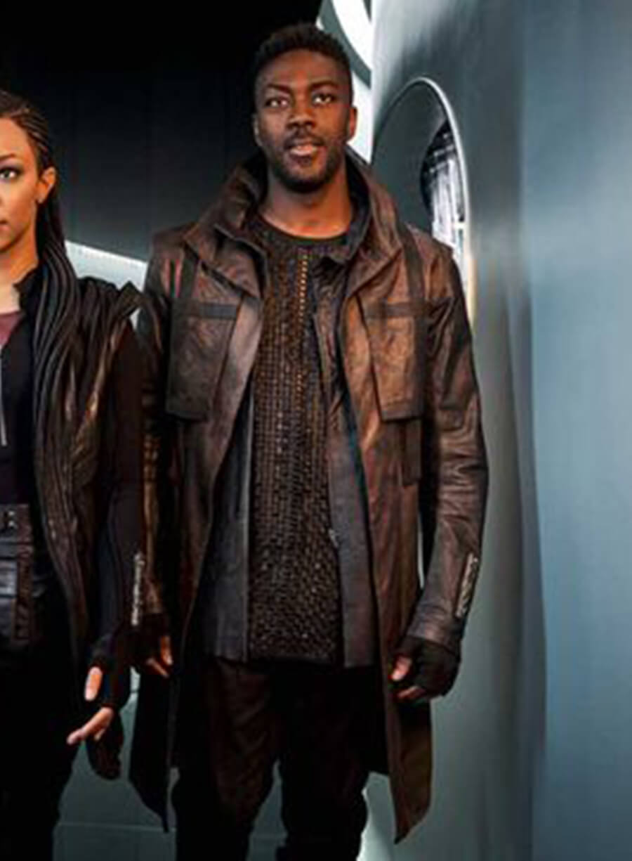 Harpoon Cleveland Booker Inspired Brown Real Leather Coat - Star Trek Discovery Style