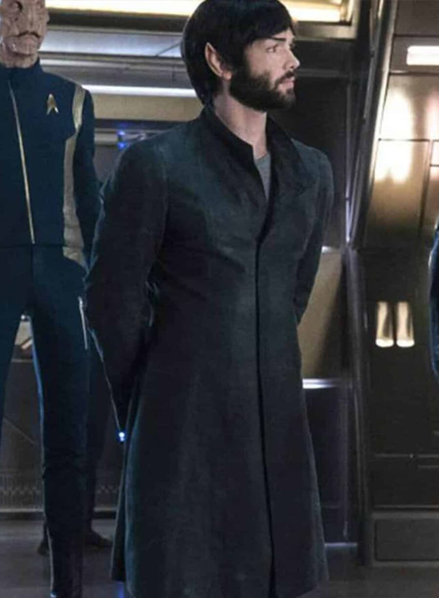 Harpoon Spock Inspired Black Suede Coat - Star Trek Discovery Style