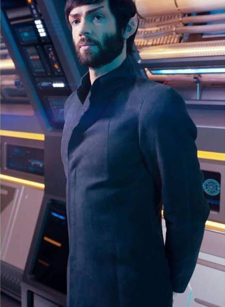 Harpoon Spock Inspired Black Suede Coat - Star Trek Discovery Style