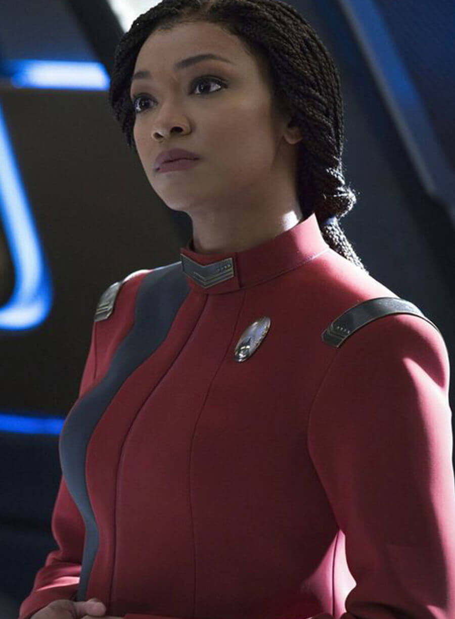 Harpoon Michael Burnham Inspired Red Leather Jacket - Star Trek Discovery Style