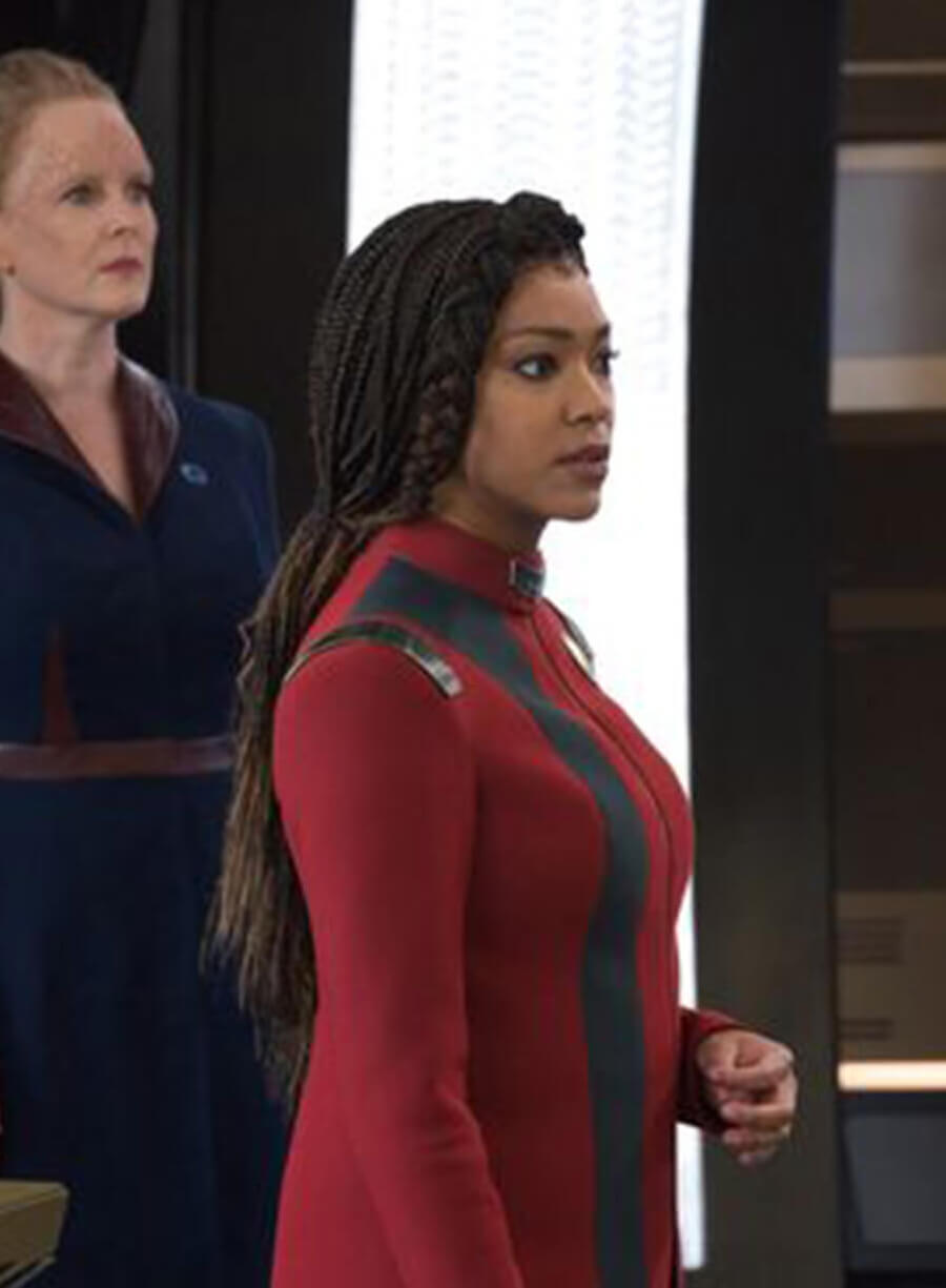 Harpoon Michael Burnham Inspired Red Leather Jacket - Star Trek Discovery Style