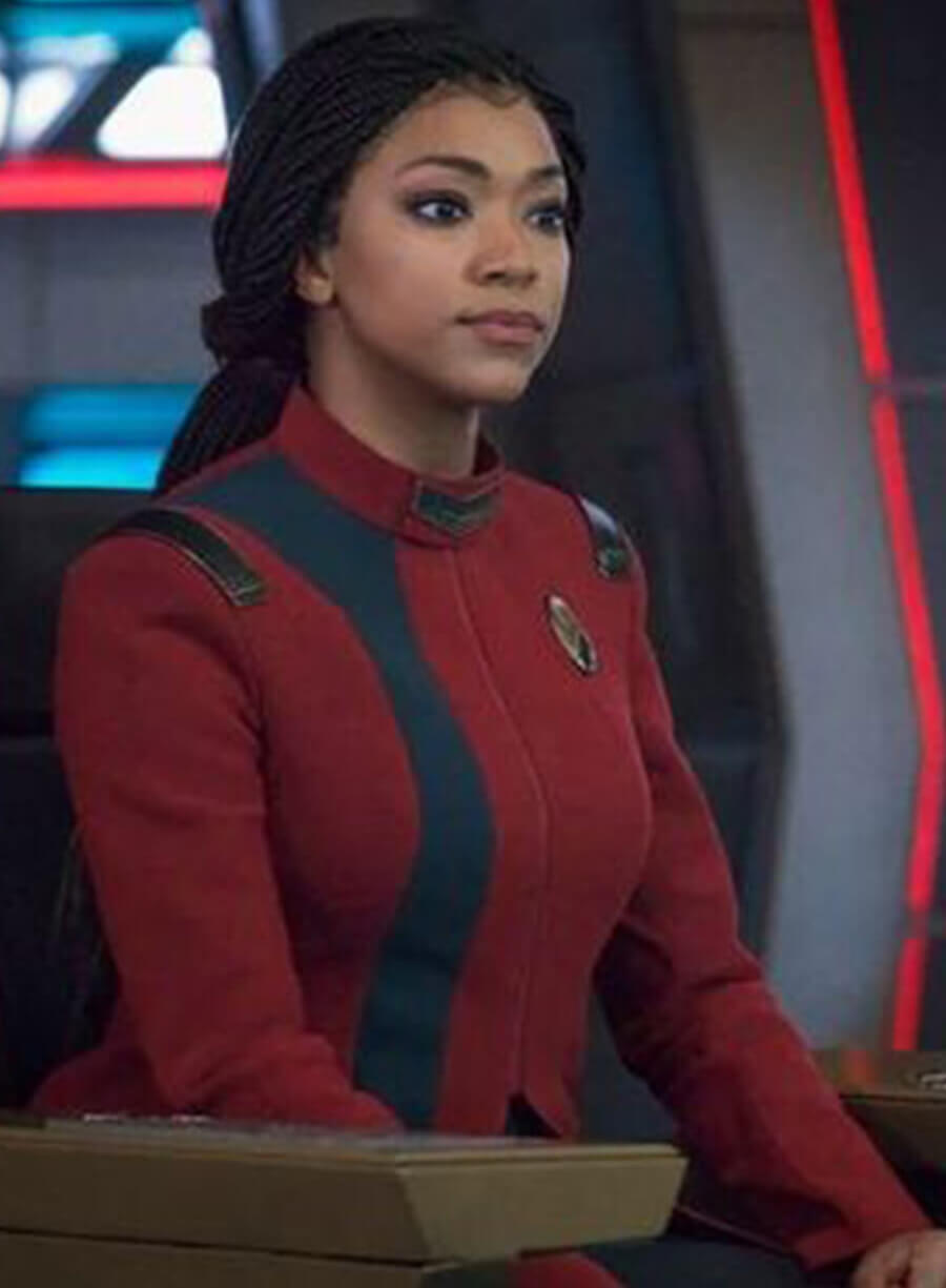 Harpoon Michael Burnham Inspired Red Leather Jacket - Star Trek Discovery Style