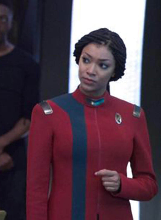 Harpoon Michael Burnham Inspired Red Leather Jacket - Star Trek Discovery Style