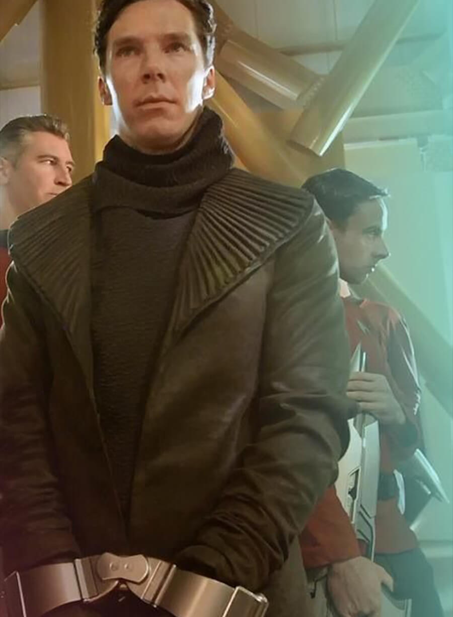 Harpoon Khan Noonien Singh Inspired Black Real Leather Coat - Star Trek Discovery Style