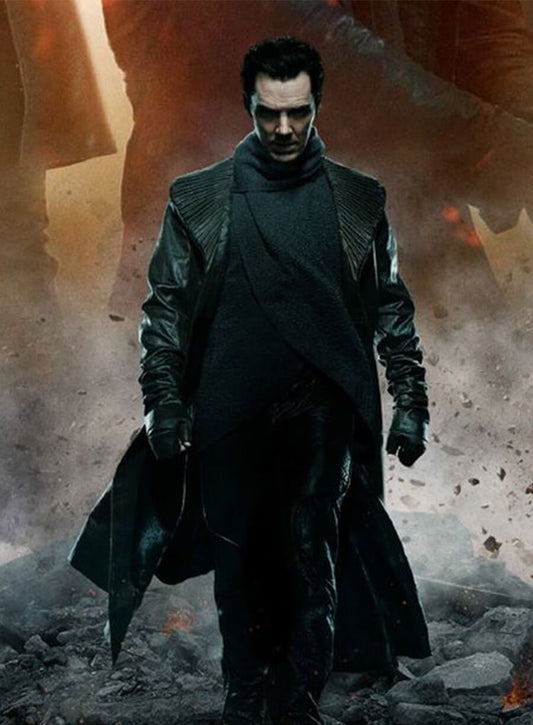 Harpoon Khan Noonien Singh Inspired Black Real Leather Coat - Star Trek Discovery Style