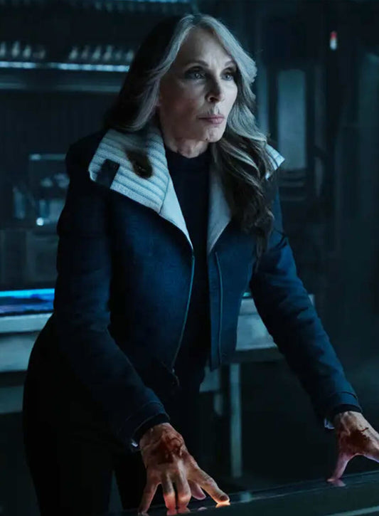 Harpoon Doctor Beverly Crusher Inspired Black Leather Jacket - Star Trek Picard Season 3 Style