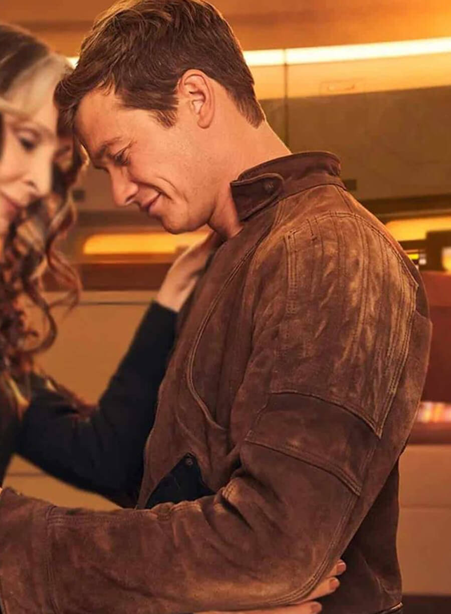 Harpoon Jack Crusher Inspired Brown Suede Leather Leather Jacket - Star Trek Picard Style