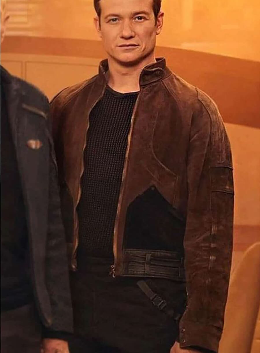Harpoon Jack Crusher Inspired Brown Suede Leather Leather Jacket - Star Trek Picard Style