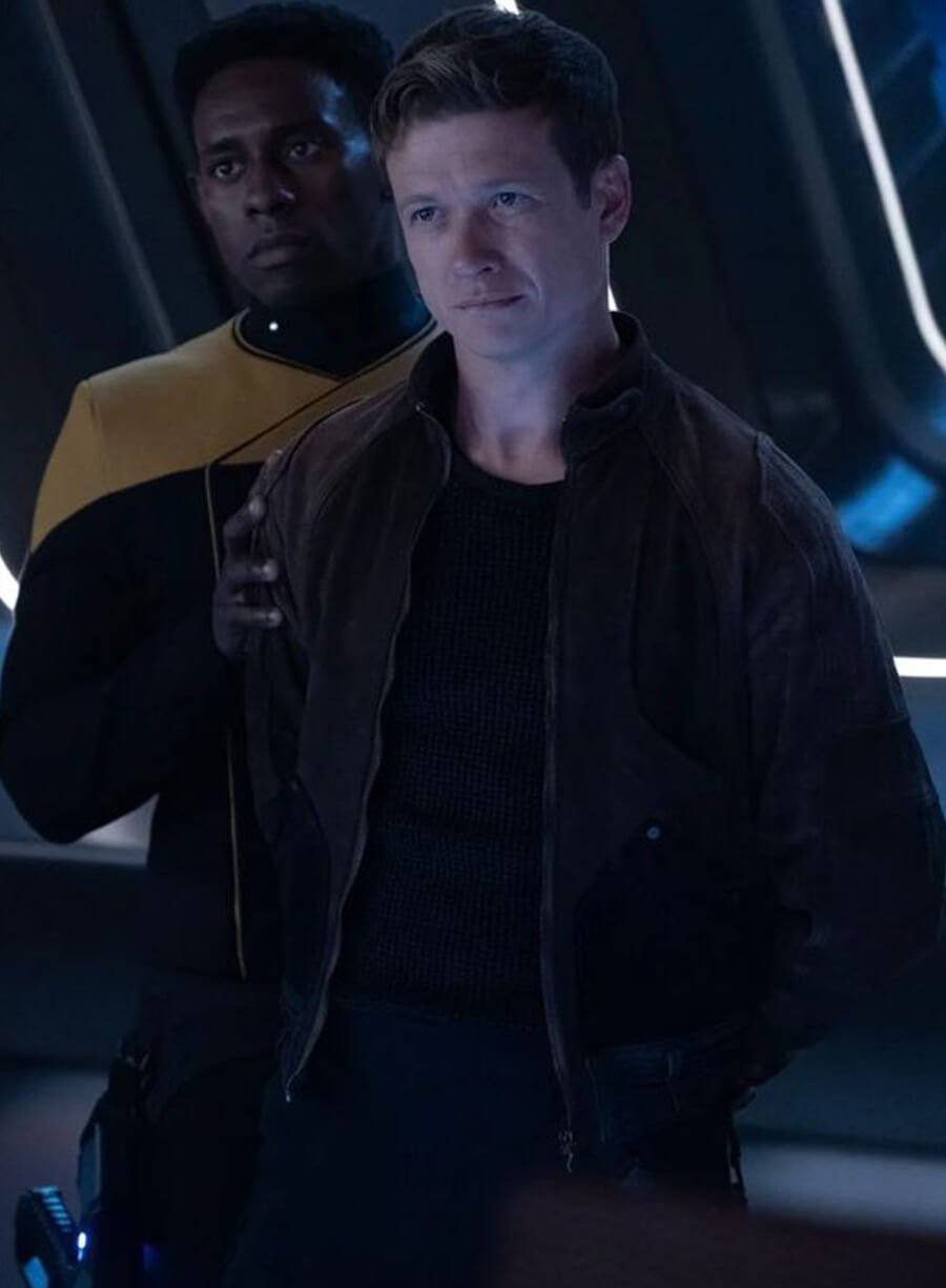 Harpoon Jack Crusher Inspired Brown Suede Leather Leather Jacket - Star Trek Picard Style