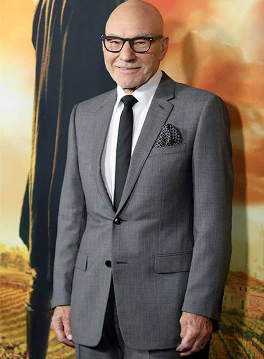 Harpoon Star Trek Picard Patrick Stewart Blazer Inspired Grey Leather Jacket