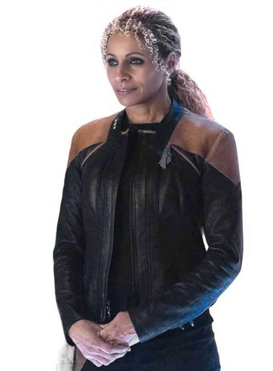 Harpoon Raffi Musiker Inspired Black & Brown Real Leather Leather Jacket - Star Trek Picard Season 3 Style