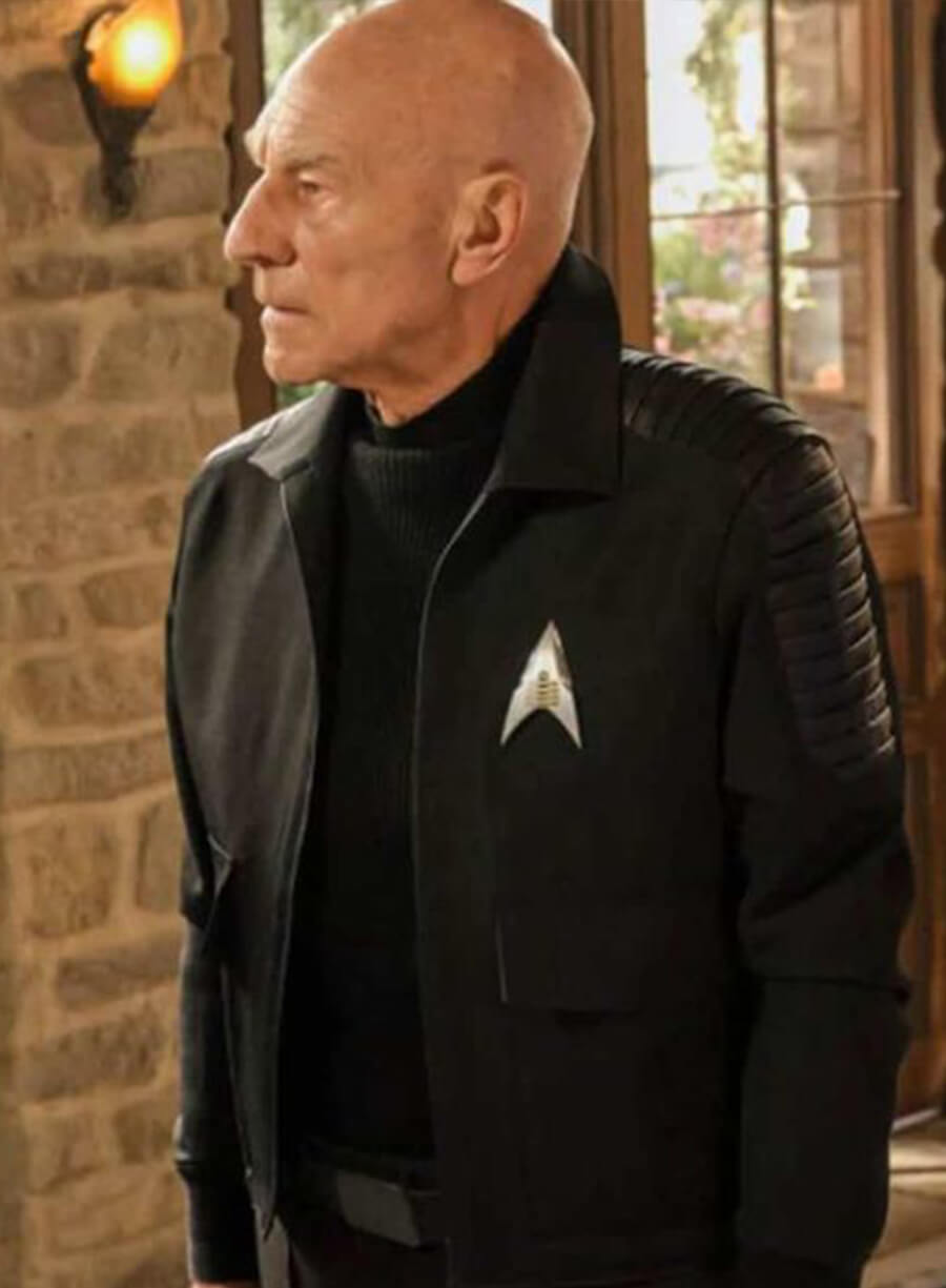 Harpoon Jean-Luc Picard Inspired Black Cotton Jacket - Star Trek Picard Season 3 Style