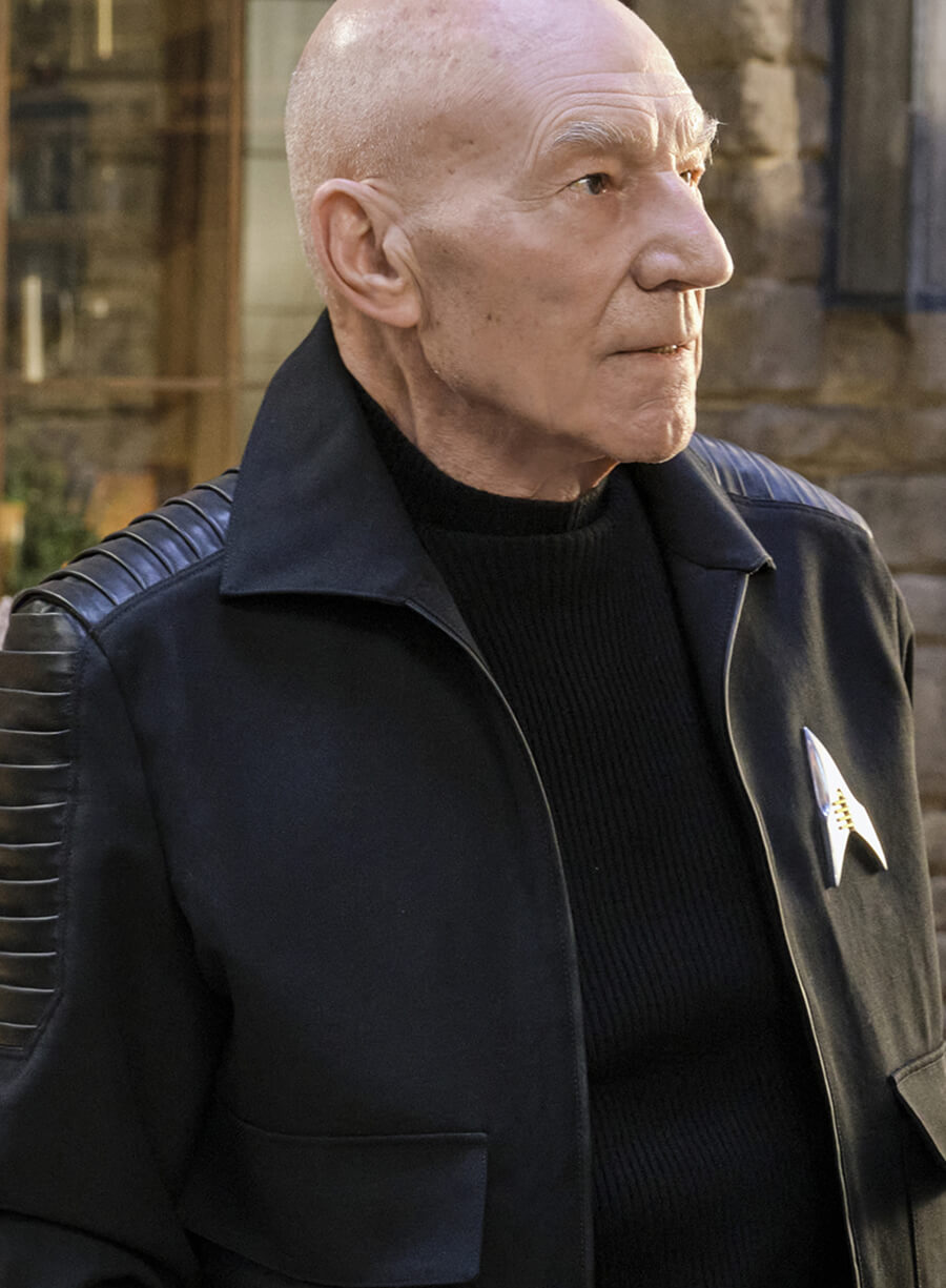 Harpoon Jean-Luc Picard Inspired Black Cotton Jacket - Star Trek Picard Season 3 Style
