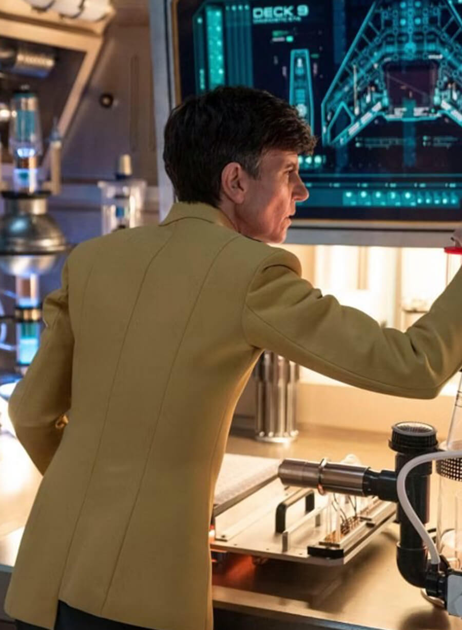 Harpoon Jett Reno Inspired Yellow Leather Jacket - Star Trek: Starfleet Academy Style