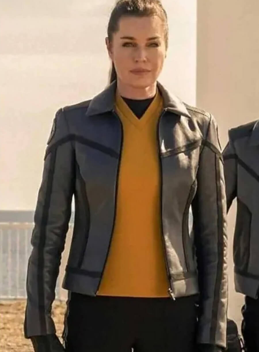 Harpoon Number One Inspired Black Leather Jacket - Star Trek : Strange New Worlds Style