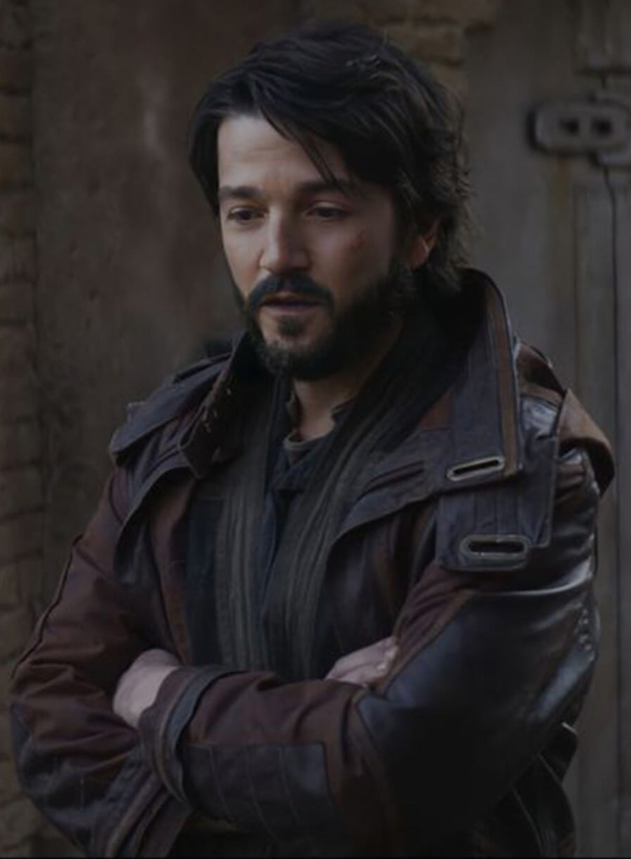 Star Wars Andor Cassian Andor Diego Luna Brown Leather Coat