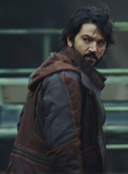 Star Wars Andor Cassian Andor Diego Luna Brown Leather Coat