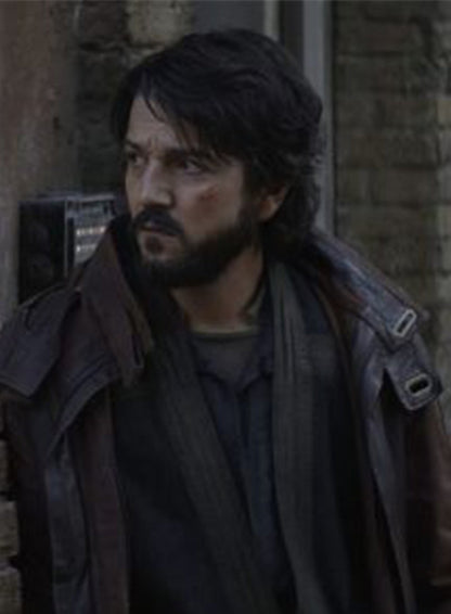 Star Wars Andor Cassian Andor Diego Luna Brown Leather Coat