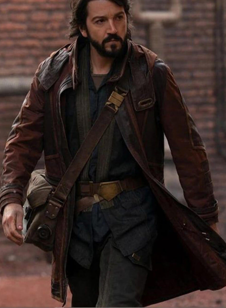Star Wars Andor Cassian Andor Diego Luna Brown Leather Coat