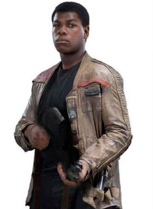 Harpoon Finn Inspired Brown Rea Leather Leather Jacket - Star Wars: The Force Awakens Style
