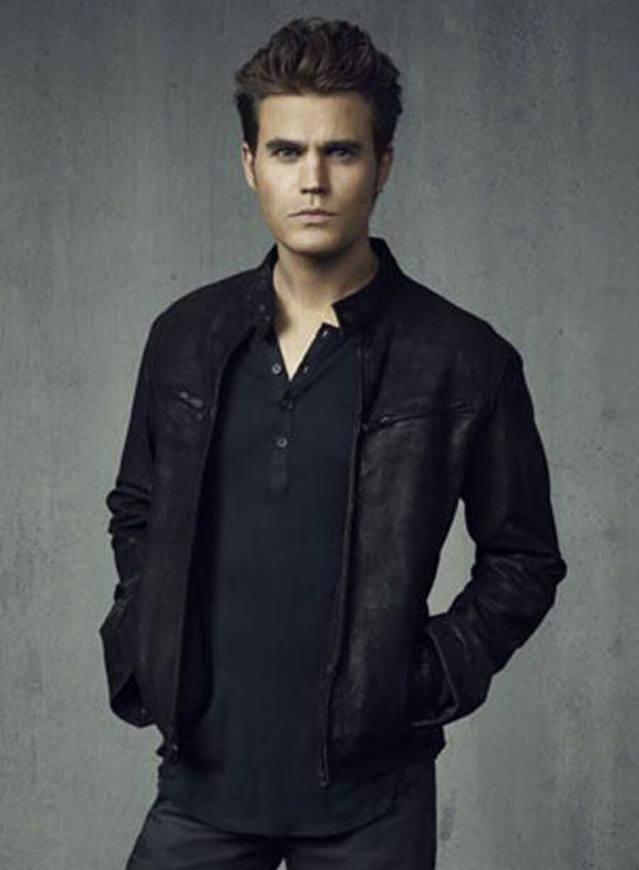 Harpoon Stefan Salvatore Inspired Black Leather Jacket - The Vampire Diaries Style