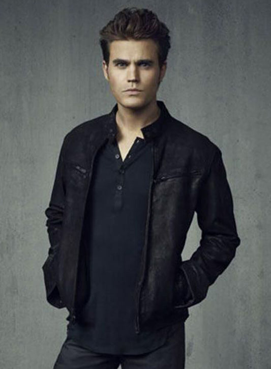 Harpoon Stefan Salvatore Inspired Black Leather Jacket - The Vampire Diaries Style