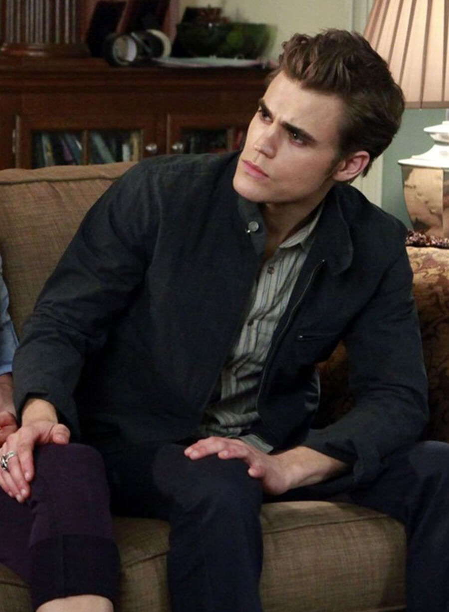 Harpoon Stefan Salvatore Inspired Black Leather Jacket - The Vampire Diaries S01 Style