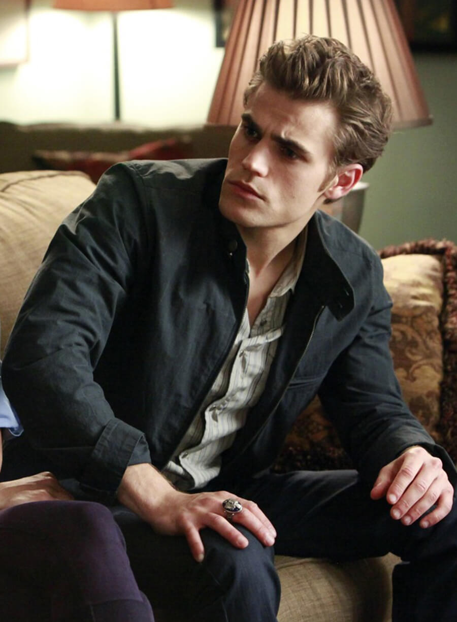 Harpoon Stefan Salvatore Inspired Black Leather Jacket - The Vampire Diaries S01 Style