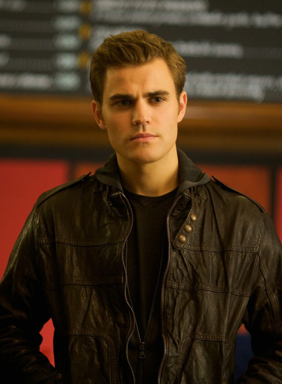 Harpoon Stefan Salvatore Inspired Black Leather Jacket - The Vampire Diaries Style