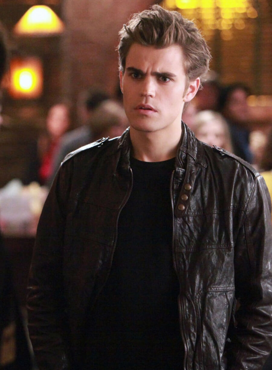 Harpoon Stefan Salvatore Inspired Black Leather Jacket - The Vampire Diaries Style