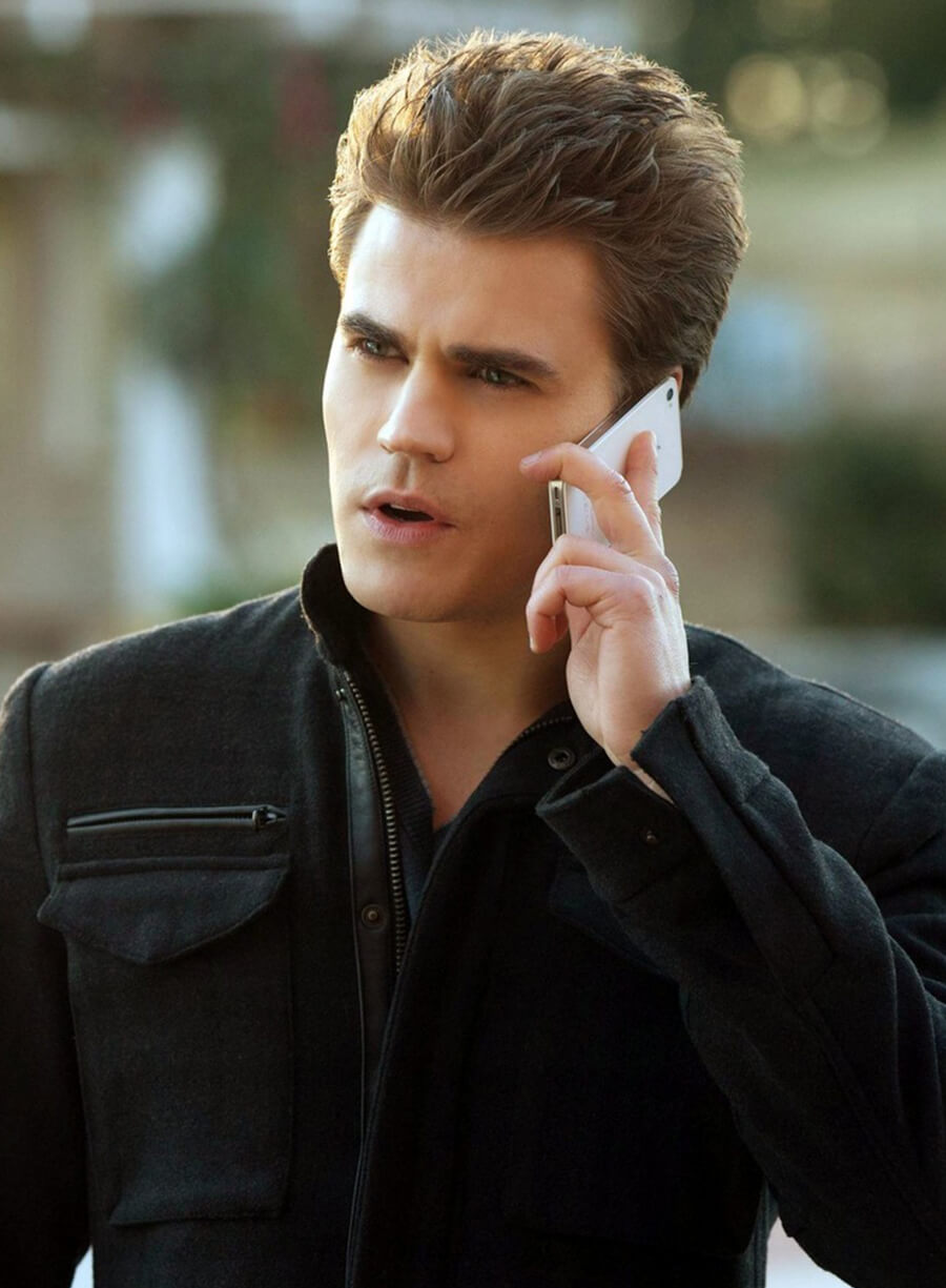 Harpoon Stefan Salvatore Inspired Black Wool Jacket - The Vampire Diaries S04 Style