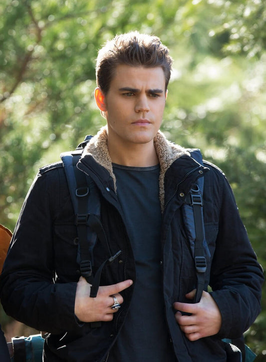 Harpoon Stefan Salvatore Inspired Blue Hooded Jacket - The Vampire Diaries S04 Style
