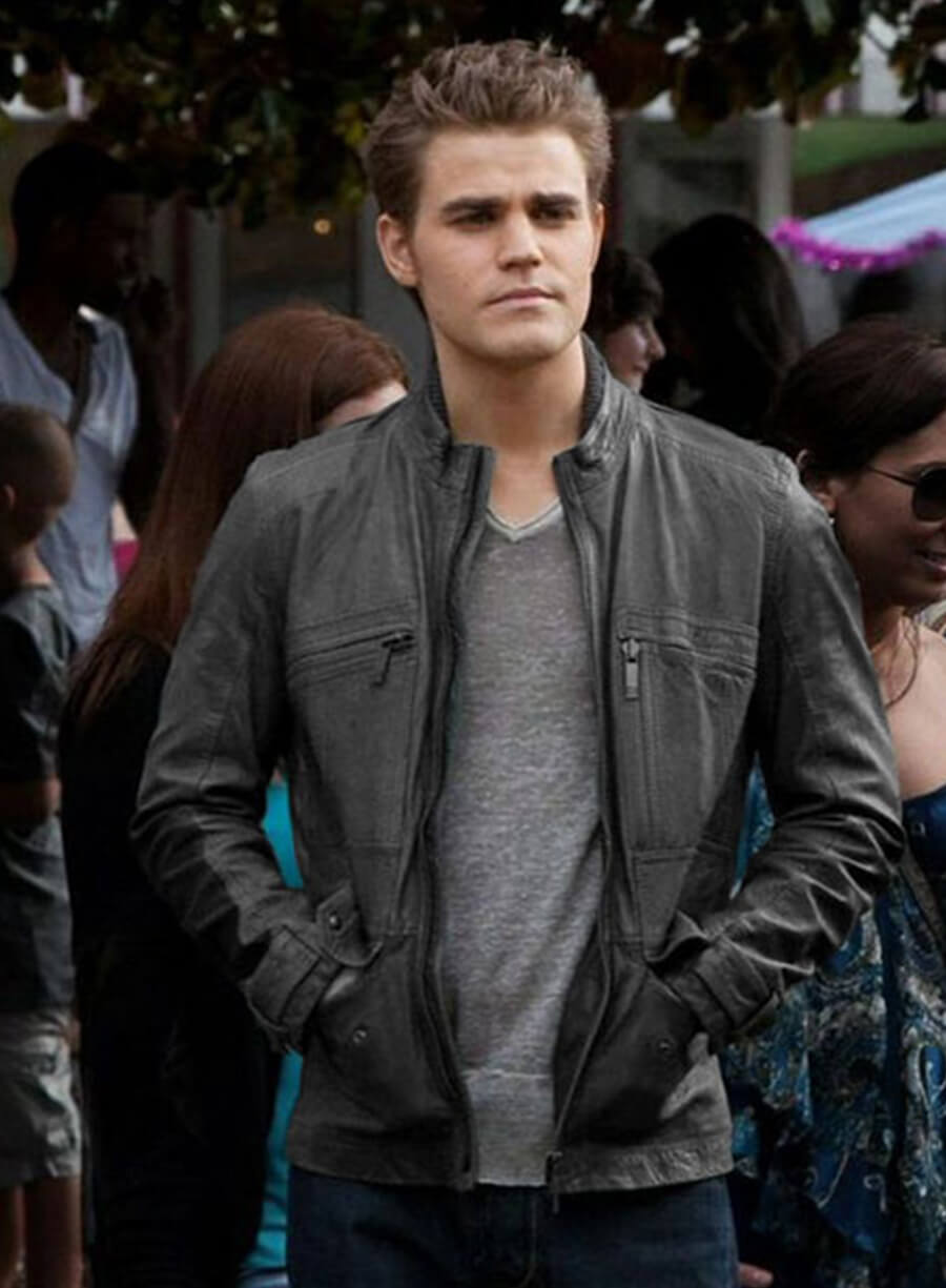 Harpoon Stefan Salvatore Inspired Black Leather Jacket - Vampire Diaries Style