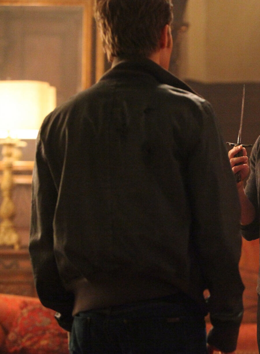 Harpoon Stefan Salvatore Inspired Black Leather Jacket - Vampire Diaries S03 Style