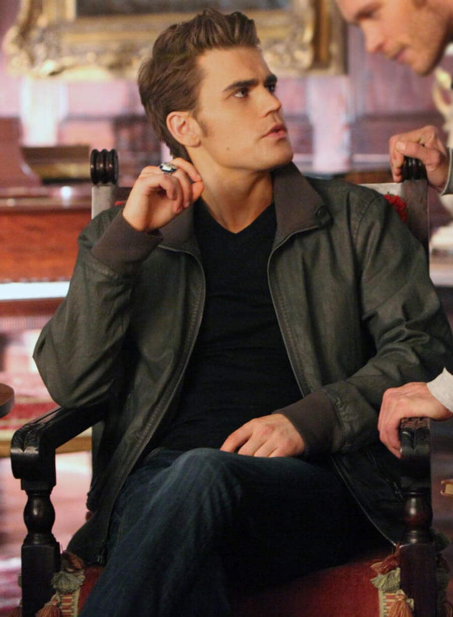 Harpoon Stefan Salvatore Inspired Black Leather Jacket - Vampire Diaries S03 Style