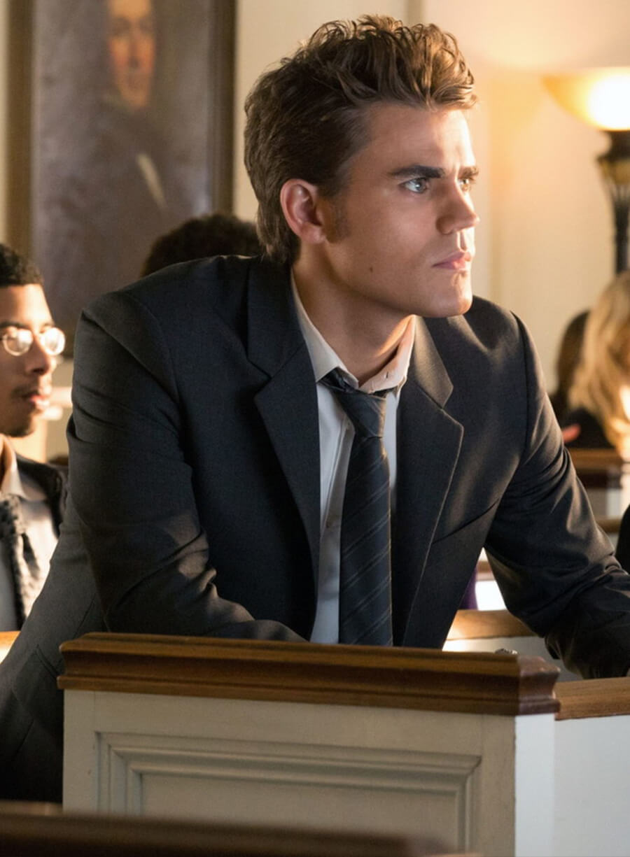 Harpoon Stefan Salvatore Inspired Black Leather Jacket - The Vampire Diaries S04 Style