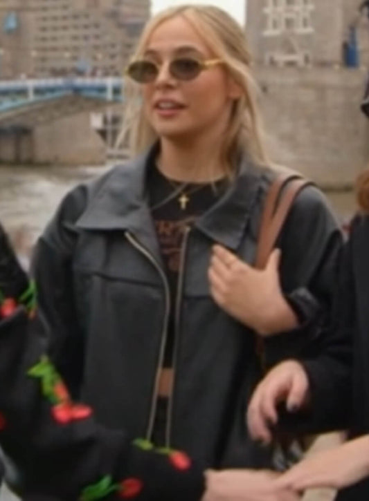 Harpoon Stella Beador Inspired Black Leather Jacket - The Real Housewives of Orange County Style