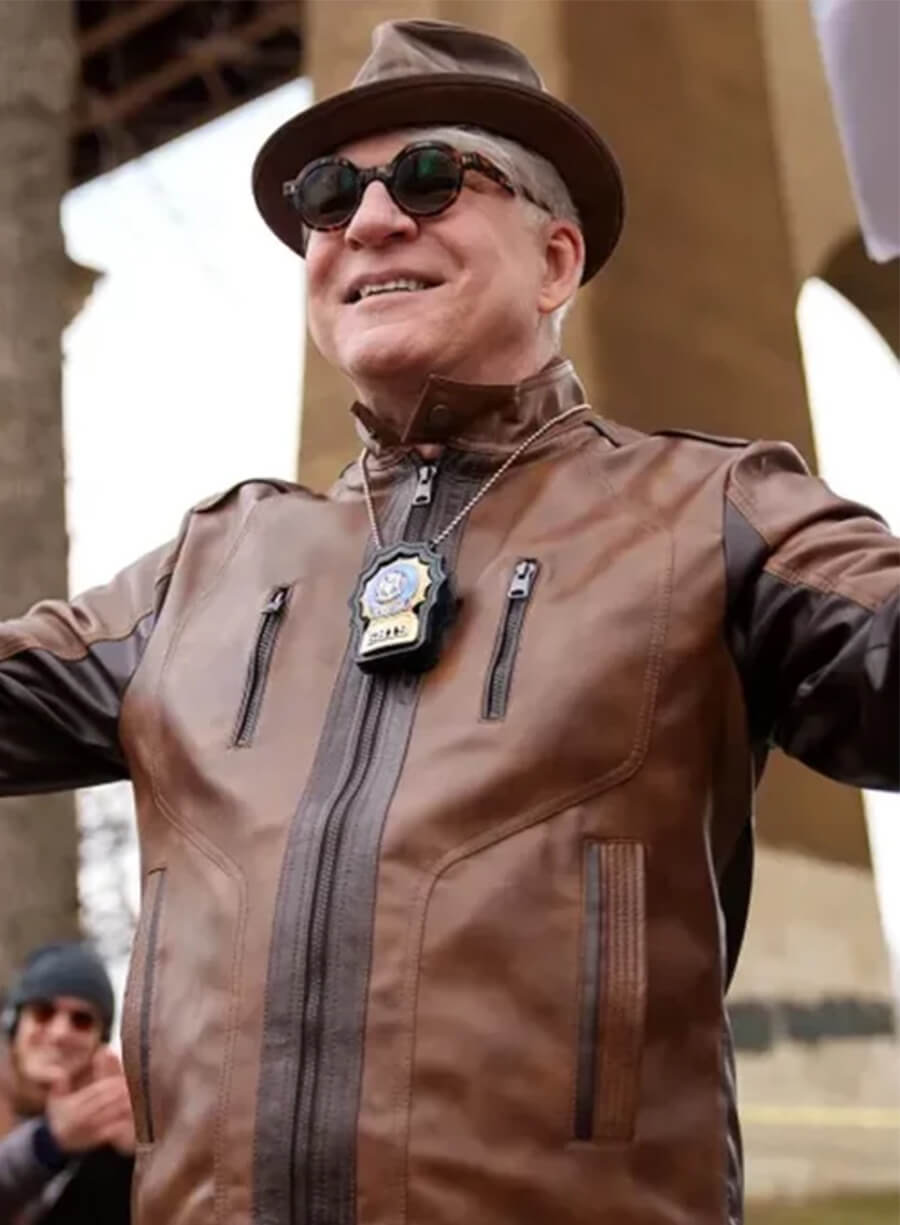 Harpoon Charles-Haden Savage Inspired Brown Leather Jacket - Only Murders in the Building Style