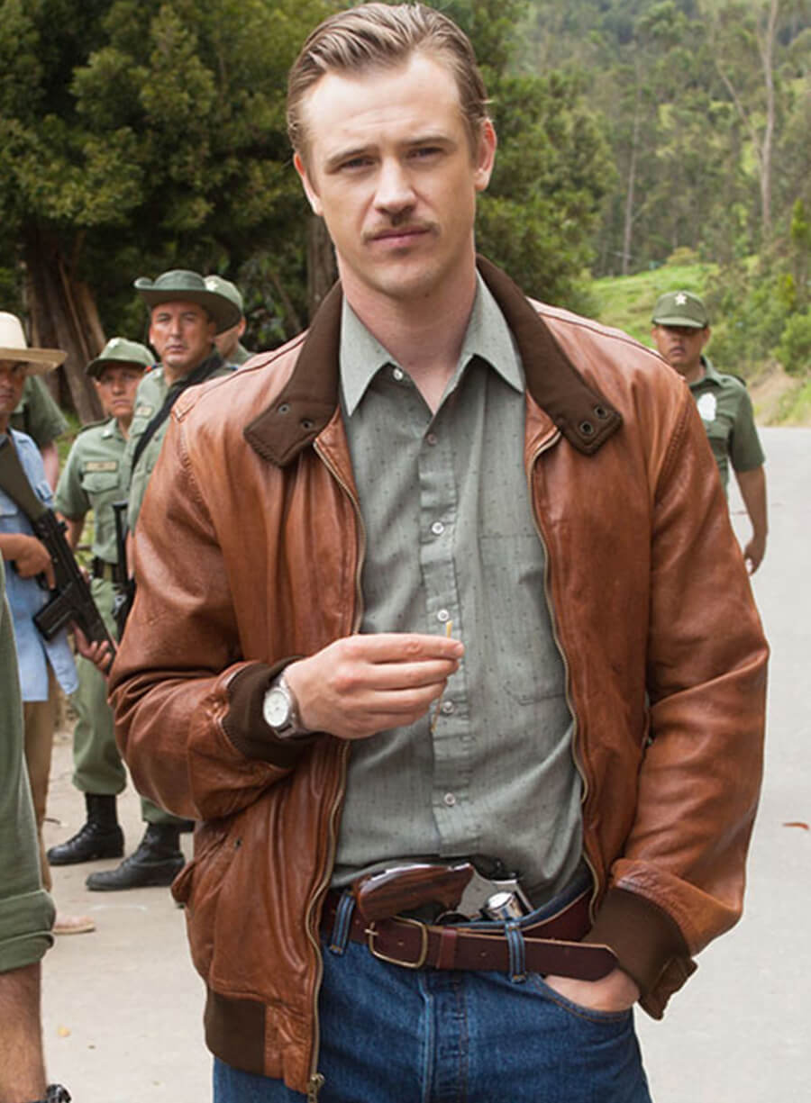 Harpoon Steve Murphy Inspired Brown Leather Jacket - Narcos Style