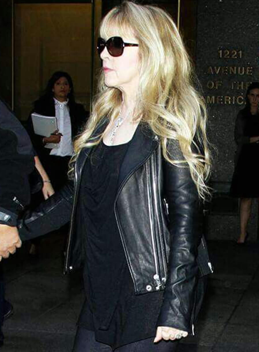 Harpoon Stevie Nicks Inspired Black Real Leather Biker Jacket