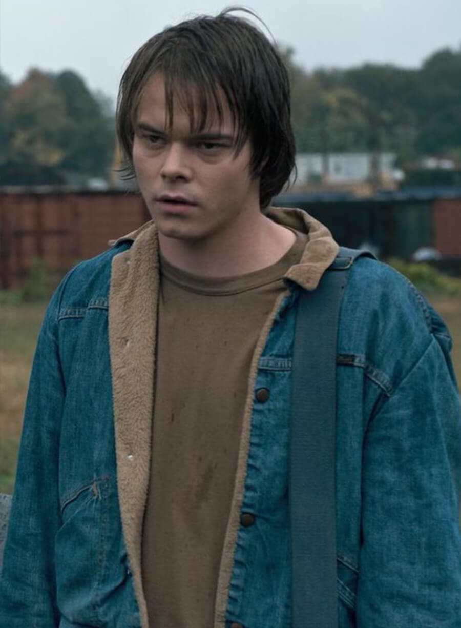 Harpoon Jonathan Byers Inspired Blue Denim Fabric Denim Jacket - Stranger Things Style