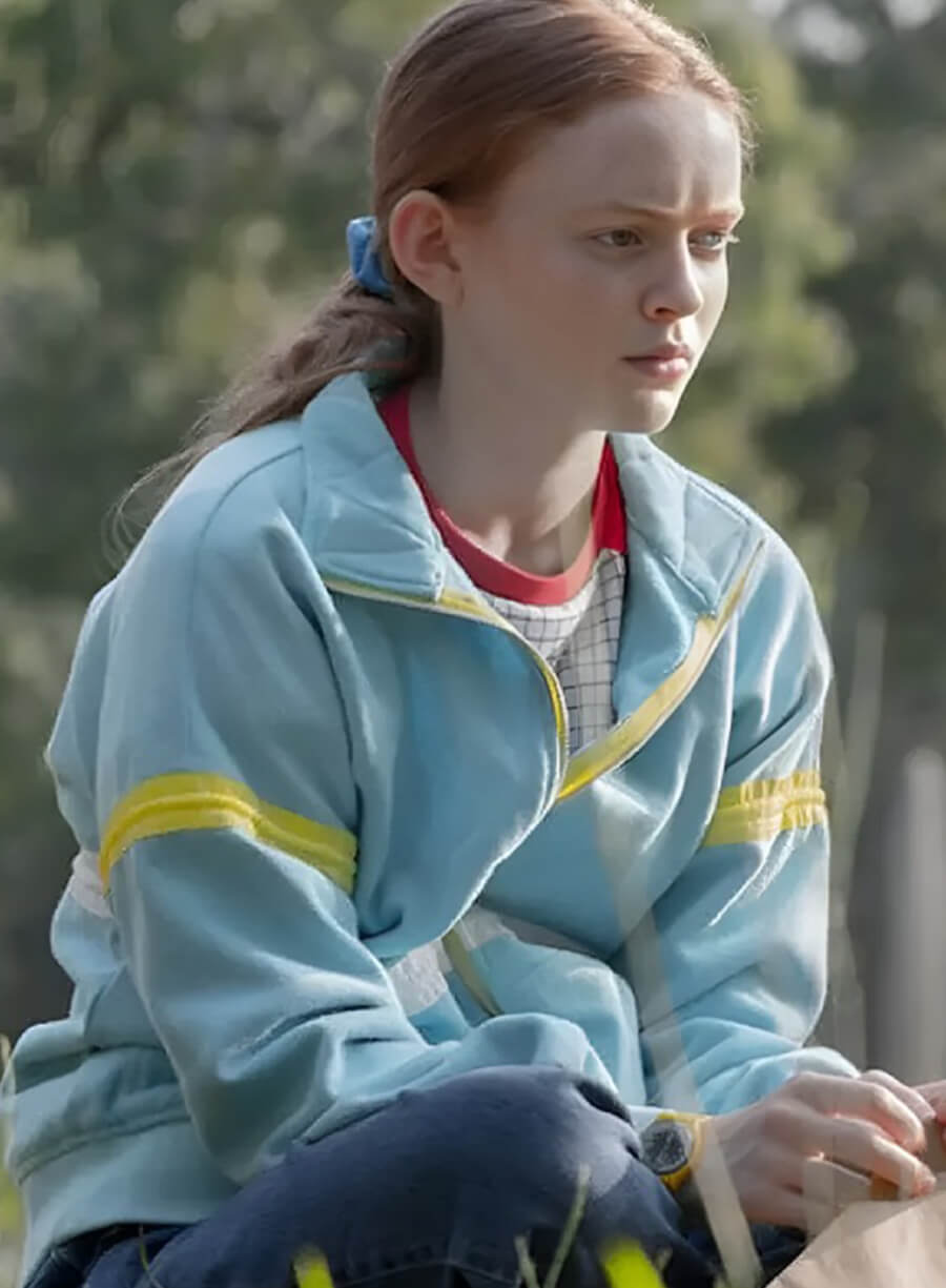 Harpoon Max Inspired Blue Leather Jacket - Stranger Things Style