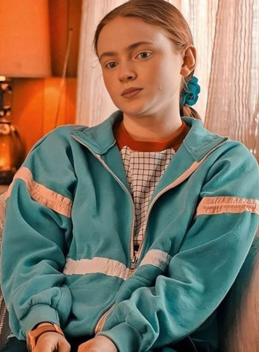 Harpoon Max Inspired Blue Leather Jacket - Stranger Things Style
