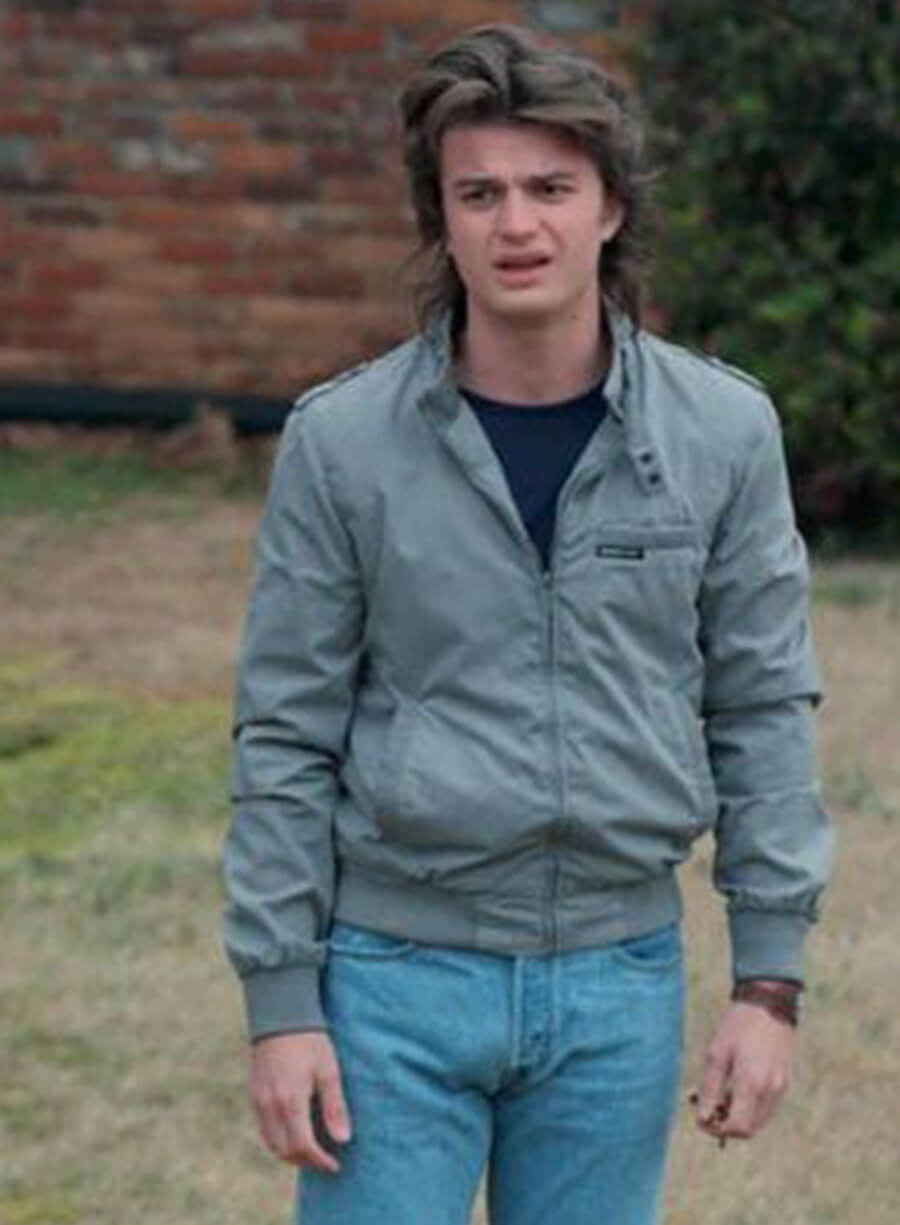 Harpoon Steve Harrington Inspired Grey Bomber Jacket - Stranger Things Style
