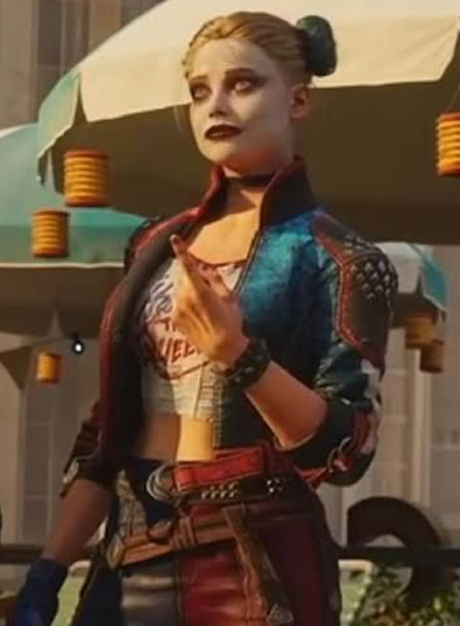 Harpoon Harley Quinn Inspired Red & Blue PU Leather Leather Jacket - Suicide Squad: Kill the Justice League Style