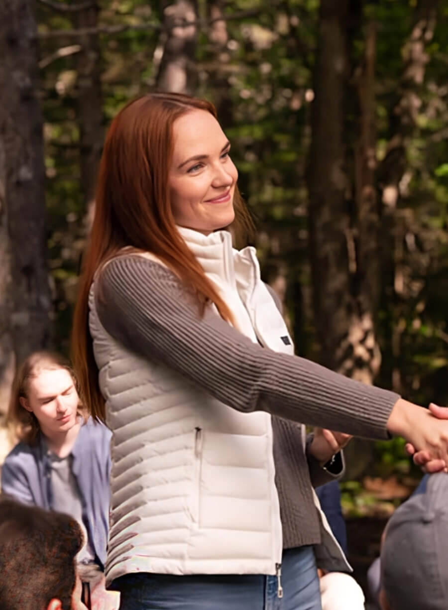 Harpoon Maggie Sullivan Inspired White Leather Jacket - Sullivan's Crossing Style